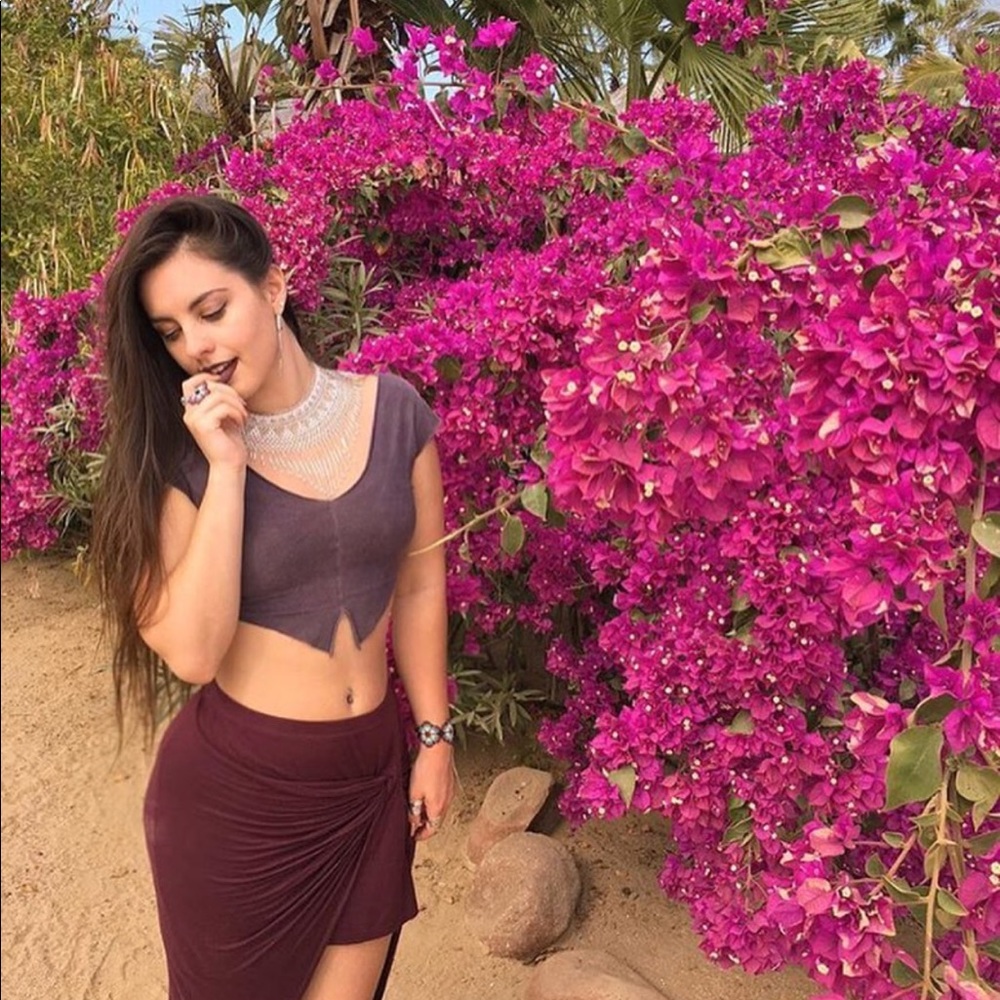 CalicoAlchemyOrganics Brown butterfly crop top